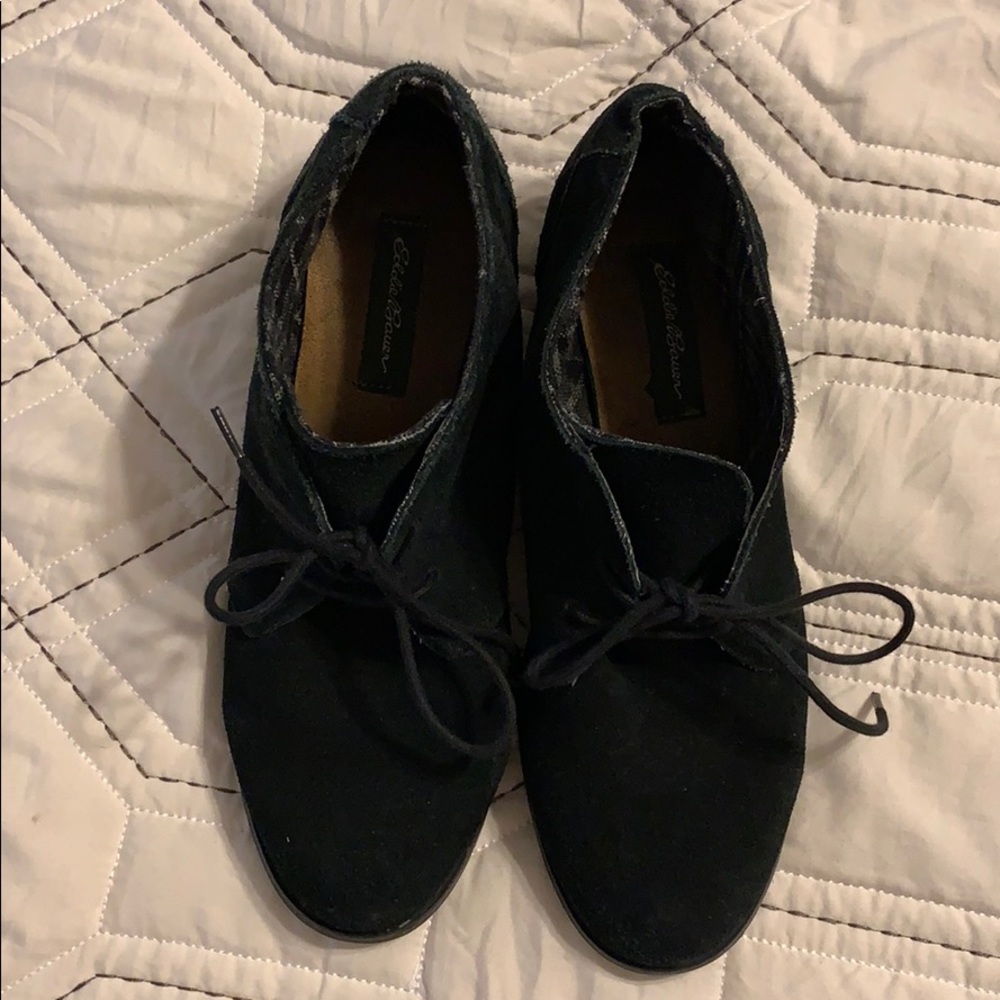 Black lace up booties